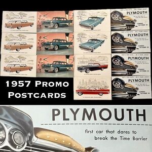🚙Set of 14 Vintage 1957 Plymouth Automobile / Car Marketing Postcards